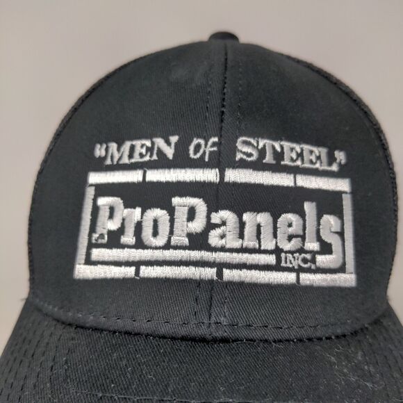 Pro Panels Inc Men Of Steel Black Strap Back Hat Outdoor Cap Platinum OSFA - Picture 4 of 12